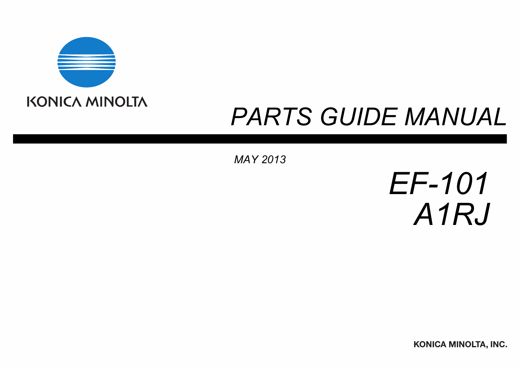 Konica-Minolta Options EF-101 A1RJ Parts Manual-1